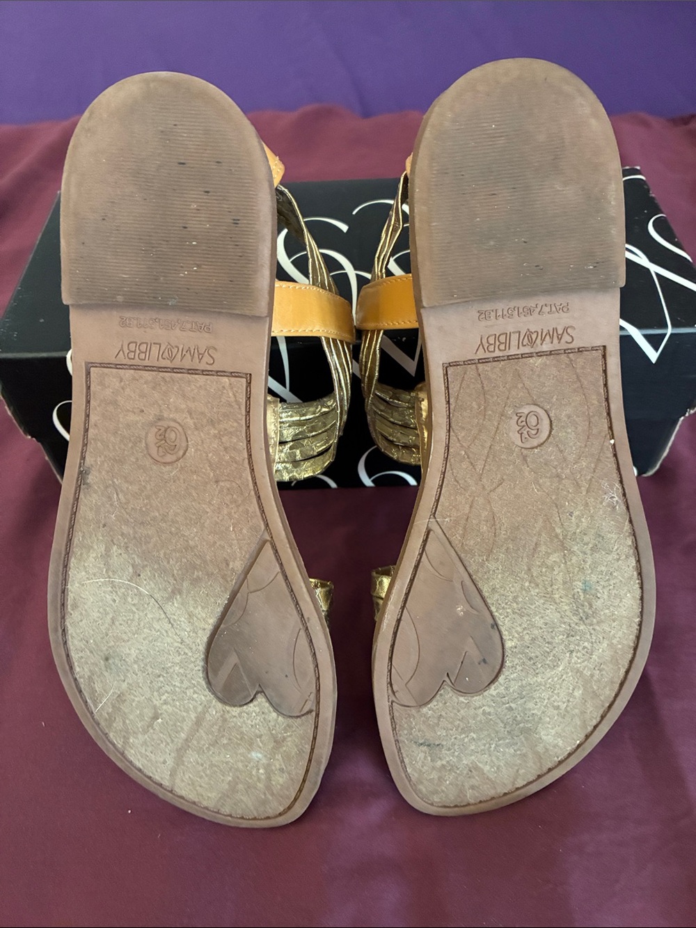 Sam & Libby Gold Studded Strappy Women's Sandals - Picture 2 of 4